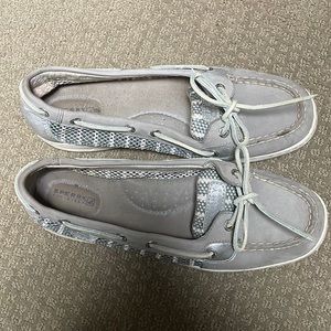Womens Sperry Silver and gray shoes